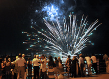 Baku National Park hosted a concert and a grand firework to mark the anniversary of Heydar Aliyev’s coming to power in Azerbaijan, Baku, Azerbaijan, July 14, 2011