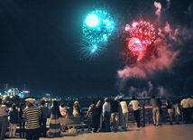 Baku National Park hosted a concert and a grand firework to mark the anniversary of Heydar Aliyev’s coming to power in Azerbaijan, Baku, Azerbaijan, July 14, 2011