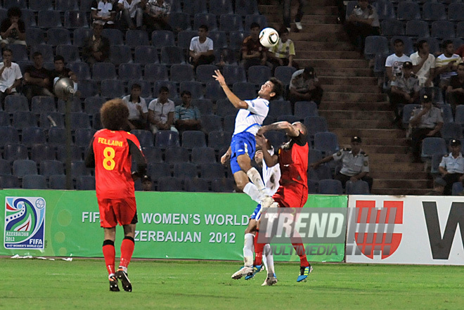 The football match between Azerbaijan and Belgium, held in the qualifying round of Euro-2012, Baku, Azerbaijan, September 02, 2011