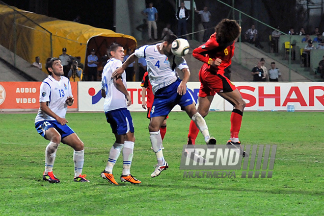 The football match between Azerbaijan and Belgium, held in the qualifying round of Euro-2012, Baku, Azerbaijan, September 02, 2011