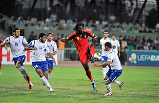 The football match between Azerbaijan and Belgium, held in the qualifying round of Euro-2012, Baku, Azerbaijan, September 02, 2011