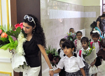 It is the long-expected day for those who enter schools for the first time, Baku, Azerbaijan, Sept.15, 2011 