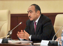 The academic conference "Preventing the spread of extremist ideology in the Caucasus", Azerbaijani Presidential Administration Social and Political Department Chief Ali Hasanov. Baku, Azerbaijan, Sept.29, 2011 