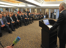 Russia's investments in Azerbaijan hit $ 400 million, Azerbaijani Economic Development Minister Shahin Mustafayev  said at the Azerbaijani-Russian business forum, Baku, Azerbaijan, Okt.04, 2011