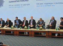 International Humanitarian Forum "XXI century: hopes and challenges". Baku, Azerbaijan, Okt.10, 2011 