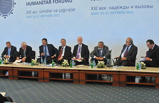 International Humanitarian Forum "XXI century: hopes and challenges". Baku, Azerbaijan, Okt.10, 2011 