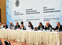 Sectional meeting on "Multiculturalism: Achievements and Challenges" of the Baku International Humanitarian Forum. Baku, Azerbaijan, Okt.11, 2011