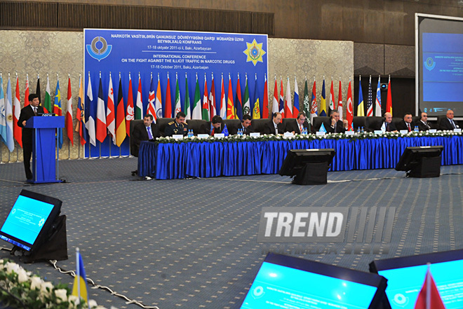 The International conference on combating drug trafficking. Baku, Azerbaijan, Oct.17, 2011