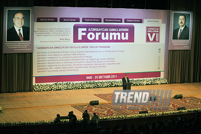 VI Forum of Azerbaijani Youth adopts resolution. Baku, Azerbaijan, Oct.25, 2011