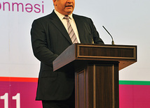 VI Forum of Azerbaijani Youth adopts resolution. Youth and Sports Minister Azad Rahimov. Baku, Azerbaijan, Oct.25, 2011