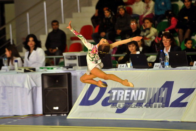 The 18th Azerbaijan Championship and Baku Championship on Rhythmic Gymnastics kicked off. Baku, Azerbaijan, Nov.18, 2011