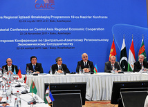 Minister of Economic Development Shahin Mustafayev read out Azerbaijani President Ilham Aliyev’s message to the participants of the conference. Baku, Azerbaijan, Nov.23, 2011