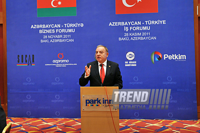 The Azerbaijani-Turkish business forum. Baku, Azerbaijan, Nov.28, 2011