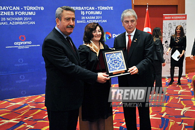 The Azerbaijani-Turkish business forum. Baku, Azerbaijan, Nov.28, 2011