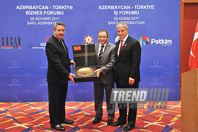 The Azerbaijani-Turkish business forum. Baku, Azerbaijan, Nov.28, 2011