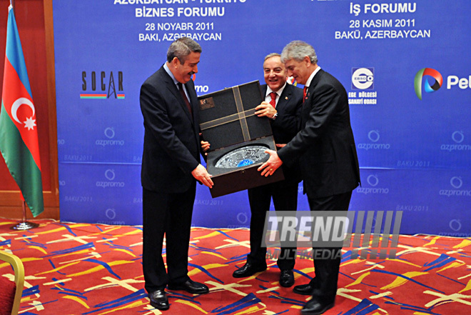 The Azerbaijani-Turkish business forum. Baku, Azerbaijan, Nov.28, 2011