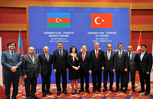 The Azerbaijani-Turkish business forum. Baku, Azerbaijan, Nov.28, 2011