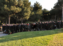 Representatives of ruling New Azerbaijan Party revere national leader Heydar Aliyev's memory. Baku, Azerbaijan, Dec.10, 2011 