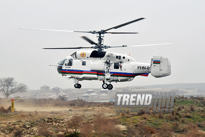 A training aircraft fell down into Masazir Lake in Baku. Baku, Azerbaijan, Dec.23, 2011 