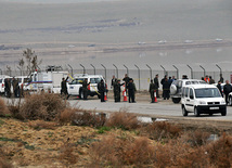 A training aircraft fell down into Masazir Lake in Baku. Baku, Azerbaijan, Dec.23, 2011 