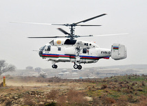 A training aircraft fell down into Masazir Lake in Baku. Baku, Azerbaijan, Dec.23, 2011 