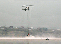 A training aircraft fell down into Masazir Lake in Baku. Baku, Azerbaijan, Dec.23, 2011 