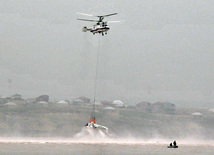 A training aircraft fell down into Masazir Lake in Baku. Baku, Azerbaijan, Dec.23, 2011 