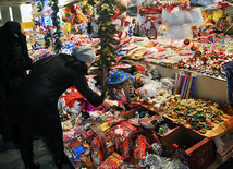 New Year's decorations. Baku, Azerbaijan, Dec.26, 2011 