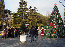 Bakı bulvarı Yeni ildə. Azərbaycan, 02 yanvar 2012