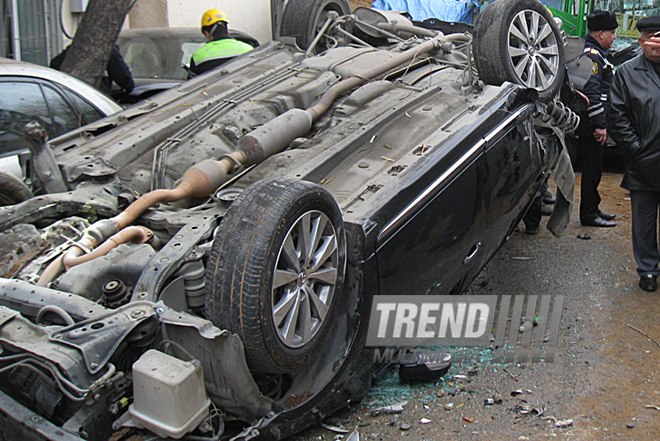 Traffic accident in Baku. Azerbaijan, Jan.11, 2012