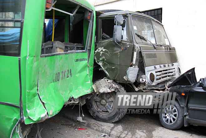 Traffic accident in Baku. Azerbaijan, Jan.11, 2012