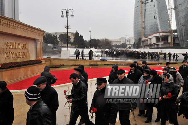 Azerbaijan commemorates 22nd anniversary of 20th January tragedy. Baku, Azerbaijan, Jan.20, 2012 