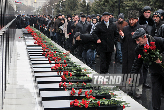 Azerbaijan commemorates 22nd anniversary of 20th January tragedy. Baku, Azerbaijan, Jan.20, 2012 