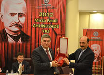 "Akhundzadeh's year" official opening ceremony within TURKSOY, Azerbaijani Culture and Tourism Minister Abulfas Garayev. Ankara, Turkey. 2012