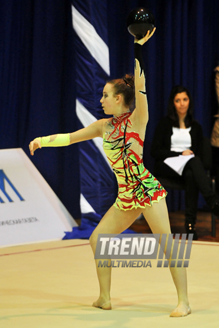 The 19th Open Baku Rhythmic Gymnastics Championship. The Second day. Baku, Azerbaijan, Feb.04, 2012