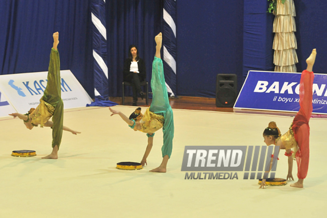 The 19th Open Baku Rhythmic Gymnastics Championship. The Second day. Baku, Azerbaijan, Feb.04, 2012