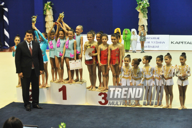 The 19th Open Baku Rhythmic Gymnastics Championship. The Second day. Baku, Azerbaijan, Feb.04, 2012