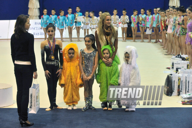 The 19th Open Baku Rhythmic Gymnastics Championship. The Second day. Baku, Azerbaijan, Feb.04, 2012