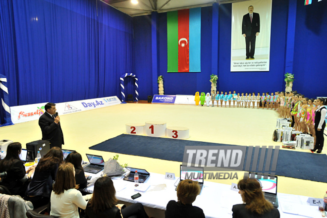 The 19th Open Baku Rhythmic Gymnastics Championship. The Second day. Baku, Azerbaijan, Feb.04, 2012