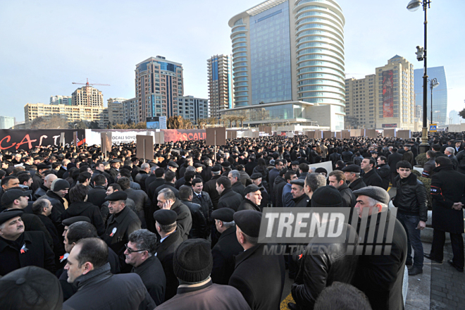 Nationwide march on 20th anniversary of Khojaly genocide held in Baku. Azerbaijan, Feb.26, 2012