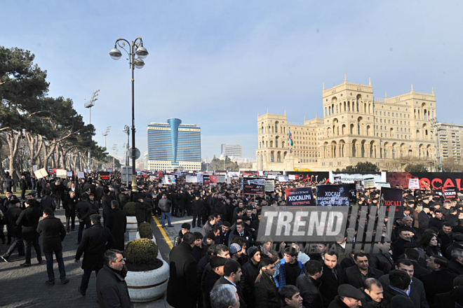 Nationwide march on 20th anniversary of Khojaly genocide held in Baku. Azerbaijan, Feb.26, 2012