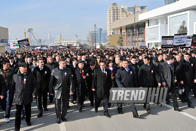 Nationwide march on 20th anniversary of Khojaly genocide held in Baku. Azerbaijan, Feb.26, 2012