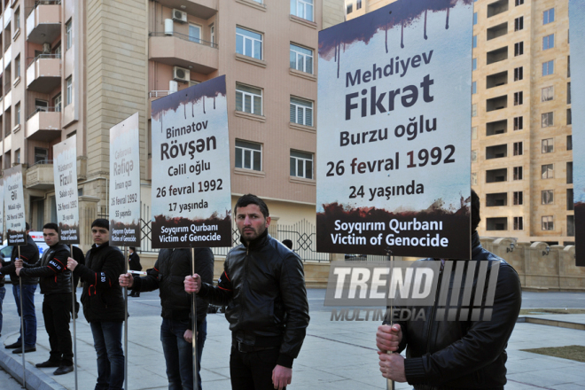 Nationwide march on 20th anniversary of Khojaly genocide held in Baku. Azerbaijan, Feb.26, 2012