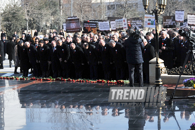 Nationwide march on 20th anniversary of Khojaly genocide held in Baku. Azerbaijan, Feb.26, 2012