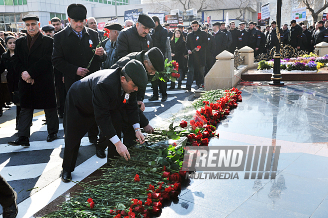 Nationwide march on 20th anniversary of Khojaly genocide held in Baku. Azerbaijan, Feb.26, 2012