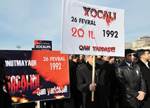 Nationwide march on 20th anniversary of Khojaly genocide held in Baku. Azerbaijan, Feb.26, 2012