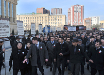 Nationwide march on 20th anniversary of Khojaly genocide held in Baku. Azerbaijan, Feb.26, 2012