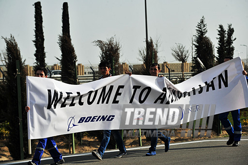 Boeing Corporation held promotional tour of the new 787 Dreamliner aircraft in Azerbaijan. Baku, Azerbaijan, Apr. 02, 2012