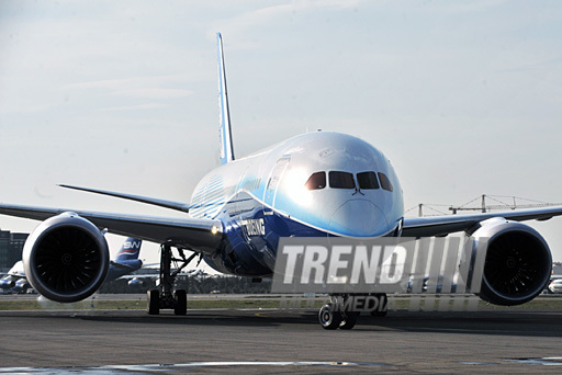 Boeing Corporation held promotional tour of the new 787 Dreamliner aircraft in Azerbaijan. Baku, Azerbaijan, Apr. 02, 2012