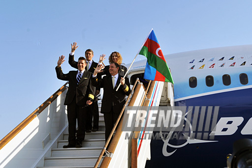 Boeing Corporation held promotional tour of the new 787 Dreamliner aircraft in Azerbaijan. Baku, Azerbaijan, Apr. 02, 2012